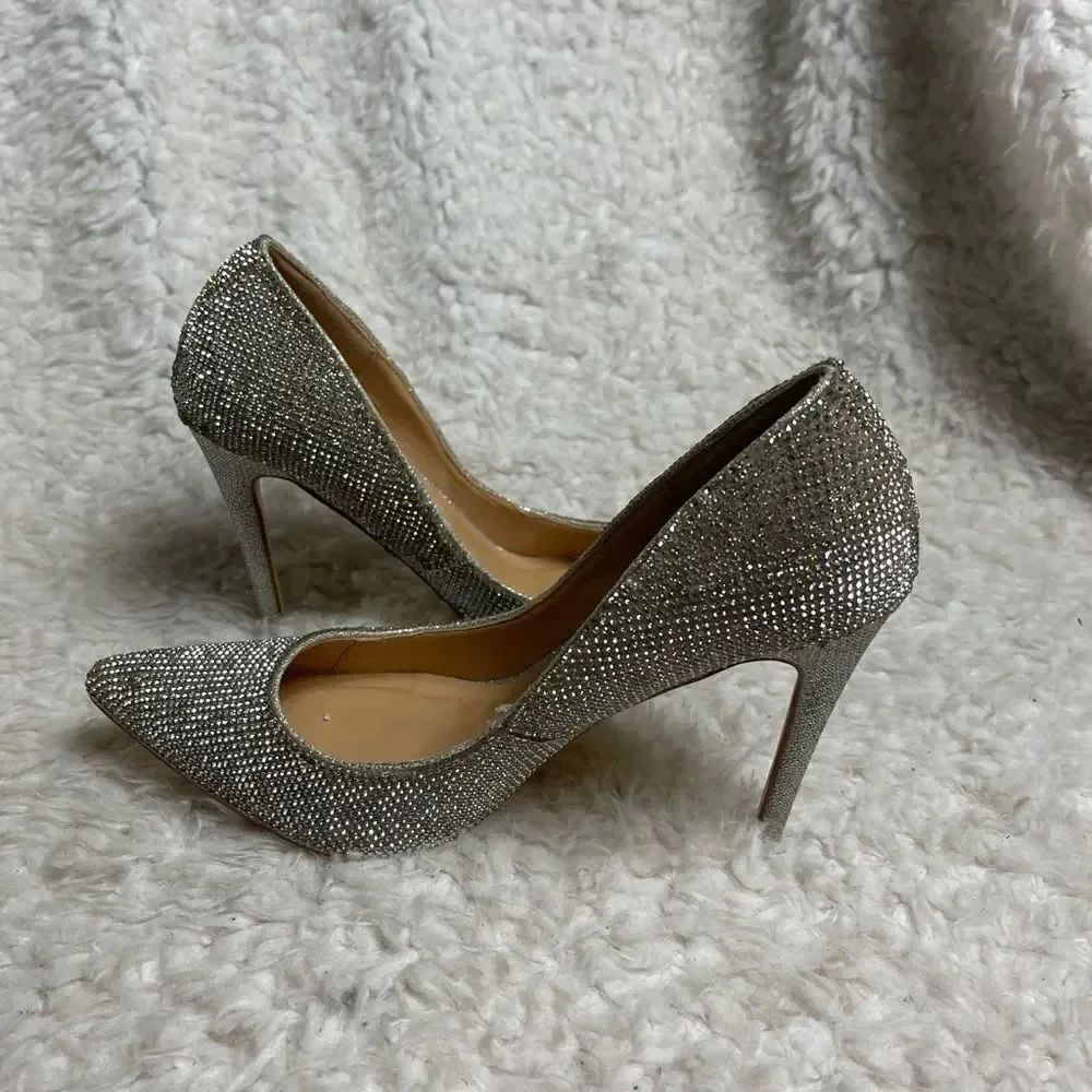Steve Madden Alary Rhinestone slip on heels pointed toe size 7.5M